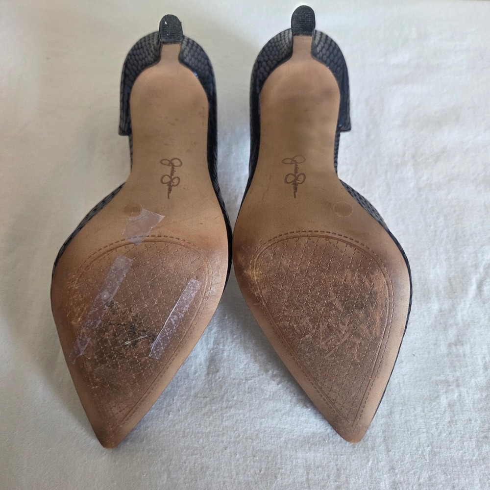 Jessica Simpson Iridescent Navy Snakeskin d'Orsay Pointed Toe Stiletto Pumps - Picture 6 of 6